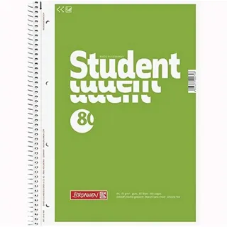 Brunnen Collegeblock A4, unliniert Deckblatt: grün / Weiß