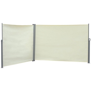 Outsunny Balkonsichtschutz Doppel-Seitenmarkise 6 x 1,6 m weiß