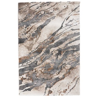 Teppich MARVEL, 120 x 170 cm, Beige, Grau, Marmormuster, merinos, rechteckig, Höhe: 13 mm, Polypropylen, maschinengewebt beige|grau