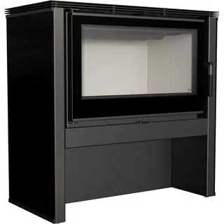 Kaminofen kratki JUNO 12 kW schwarz Holz Ofen mit großer Sicht Scheibe