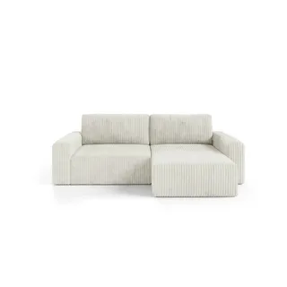 furnisell Eckcouch Cord 2-Sitzer Beige