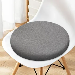 Dunkelgrau, 40 cm) Rundes Stuhlpolster, Stuhlkissen, Stuhlpolster, Sitzkissen, abnehmbare, waschbare Sitzkissen, rundes Sitzkissen aus Baumwolle mit
