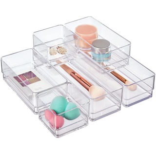 STORi Kosmetik- und Schreibtisch-Schubladen-Organizer, Kunststoff, transparent, 6 Stück, 12 Piece