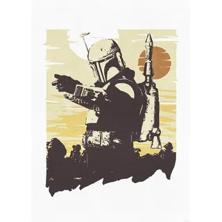 KOMAR Wandbild- Star Wars Boba Fett Illustration Target - Größe 50 x 70 cm - Poster, Kinderzimmer, Dekoration - gerollt ohne Rahmen