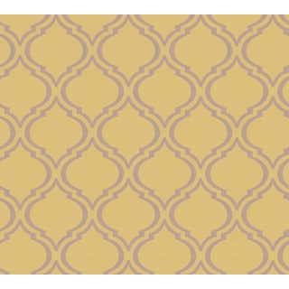 LIVING WALLS Textiltapete "Di Seta" Tapeten Klassik Tapete Art Deco B/L: 0,53 m x 10,05 m, gelb Barock-Tapeten Tapeten