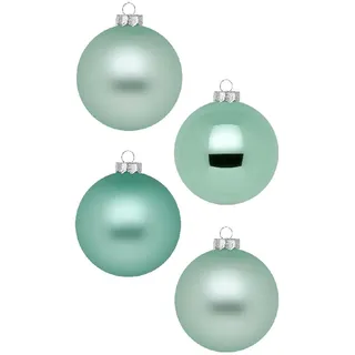 Weihnachtskugeln 12 STK 8cm | Schöne Christbaumkugeln aus Glas | Große Kugeln in Karton-Box | Christbaumschmuck Weihnachtsbaumschmuck Weihnachtsbaumkugeln (Winter Jade | Mint Türkis)