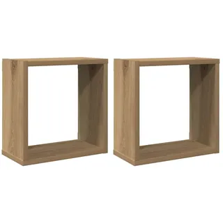 KTHLBRH Regale für Wände Bücherregal Wand Pflanzenregal Schwebendes Regal - Würfel-Wandregale 2 STK. Artisan-Eiche 30x15x30 Holzwerkstoff für Balkon Badezimmer Wohnzimmer Büro