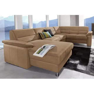 sit&more Wohnlandschaft Kunstleder U-Form 3-Sitzer Braun