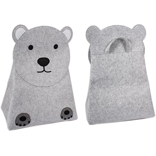 INDA-EXCLUSIV - Kinder Filz Aufbewahrungsbox H73cm-D290304-Bär-var