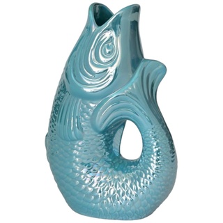 Pad Monsieur Carafon, Fisch -Vase/Krug/Kanne/Skulptur Fisch, Größe S, Fassungsvermögen 1,2 Liter, Größe 9,7 x 16,5 x 25cm (Rainbow Ocean)