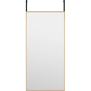 vidaXL Türspiegel Hängespiegel Spiegel Ankleidespiegel Garderobenspiegel Flurspiegel Frisierspiegel Wandspiegel Golden 30x60cm Glas Aluminium