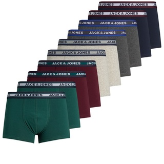 Jack & Jones Herren Boxershort JACSOLID TRUNKS 10er Pack Grau 12189937 Normaler Bund M