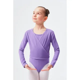 tanzmuster Sweatjacke Ballett Wickelacke Mandy aus weicher Baumwolle Ballettjacke für Mädchen lila 152/158