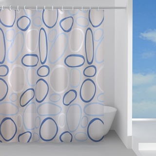 Gedy | Duschvorhang aus Peva, hellblau, Maße: 200 x 120 x 0,1 cm und Gewicht 0,245 kg