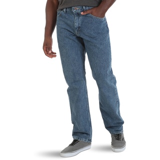 Wrangler Authentics Herren Klassische Baumwolljeans mit 5 Taschen und lockerer Passform Jeans, Vintage Stonewash, 32W / 36L