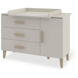 Pinolino Wickelkommode Tami, Weiß, Eiche, Holz, Eiche, massiv, 3 Schublade(n) Schubladen, 136x101x77 cm, Babymöbel, Wickelkommoden & Zubehör, Wickelkommoden