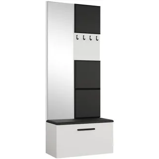 AX Living Garderobenschrank, Weiß, Kunststoff, Teilmassiv,Kiefer, Rechteckig, 80.6x204.1x40 cm, Hergestellt in Europa, FSC Mix, Reach, Garderobe, Garderoben-Sets & Serien, Garderoben-Sets