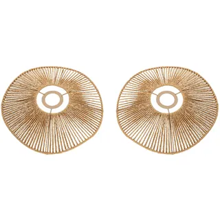 Geflochtener Lampenschirm 2 Stück Rattan-Lampenschirm | Retro Rattan HäNgelampe Lampshade 30×5cm Vintage-Kronleuchter-Lampenschirm Abdeckung für Esszimmer Wohnzimmern