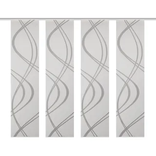 HOME WOHNIDEEN Schiebegardine HOME WOHNIDEEN "TIBERIO 4er SET" Gr. 1, grau, B:60cm H:245cm, Polyester, Gardinen, Schiebegardine 4er SET TIBERIO