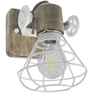 Steinhauer Strahler Guersey 1-flammig Eichenholz/ Weiß Matt 14x14cm - Braun