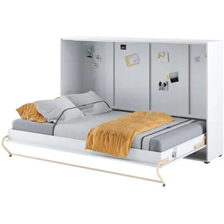 Homlando Lenart Schrankbett - Wandbett Concept Pro CP05 120x200 cm - Schrankklappbett Horizontal - Schrank mit integriertem Klappbett - Funktionsbett (Weiß Matt)
