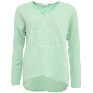 Sweatshirt ZWILLINGSHERZ Gr. SM, grün (hellgrün) Damen Sweatshirts mit tonalem Print vorn