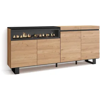 SKRAUT HOME Sideboard,, Mehrfarbig, Holzwerkstoff, Rechteckig, 35x87x200 cm, Wohnzimmer, Kommoden - Sideboards, Sideboards