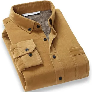 FANGDADAN Dickes Warmes Hemd - Modisches Plüsch-Verdickungs-Winter-Warm-Bodenhemd Herren-