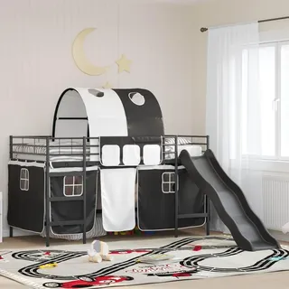"Schlussverkauf" Einzelbett 1 PLACE - Kinder-Etagenbett Schwarz 107x200 cm Metall C3226 - Schwarz
