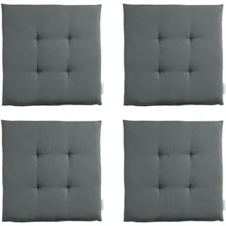 TOM TAILOR NEU! Sitzkissen Stuhl 4er Set - gemütliche Stuhlkissen 40x40 cm in Grau - Sitzauflage waschbar für Esszimmer, Bürostuhl, Bank, Boden & Gartenmöbel - Oeko Tex Zertifiziert