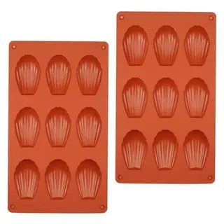 2 Stück Madeleine Backformen, Madeleine-Form aus Silikon Muschelförmige Backform für Kekse, SüßIgkeiten, Schokolade, Eiswürfel