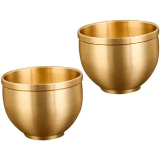 TOPPERFUN 2 Stück Vintage Messing Teetassen Retro Teetassen Multifunktionale Wasserbecher mit Einzigartigem Design und Tragbar für Zuhause und Besondere Anlässe