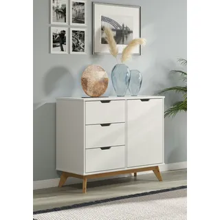 CASARIA Casaria® Kiefernholz Sideboard Borneo Weiß