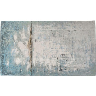 Kare Design Teppich Abstract Blue, großer Wohnzimmerteppich, gewebter Bodenteppich, Vorleger, Läufer, Hellblau-Grau (H/B/T) 1x200x300cm