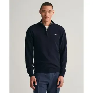 Gant für Herren. 87213 Pullover mit halbem Reißverschluss navy (4XL), Lässig, Wolle, Langarm, Marine