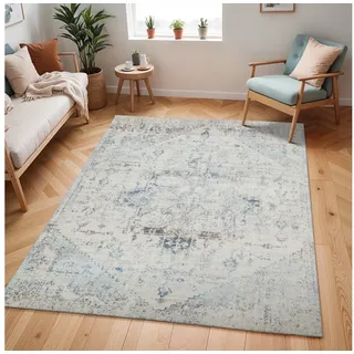 Livabliss Teppich TAMPA, rechteckig, Höhe: 13 mm, Vintage Orientteppich, Traditional Kurzflor Boho Wohnzimmerteppich blau 200 cm x 275 cm x 13 mm