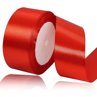 Famanu Satinschleifen rot 40mm 22m - für Hochzeiten, Dekoration, Geschenkverpackung und mehr