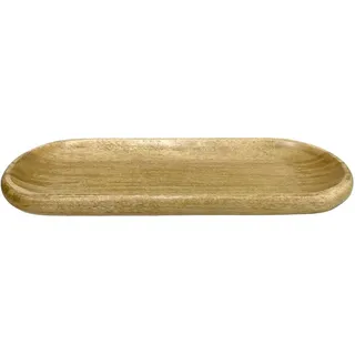 X-Mas Serviertablett, Braun, Holz, Mangoholz, massiv, Uni, länglich, 3.5x45.5x17.5 cm, Lfgb, Handmade in India, handgemacht, lebensmittelecht, Dekoration, Weihnachtsdekoration