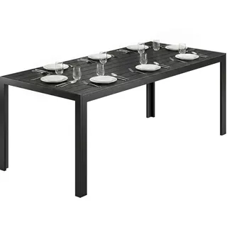 Outsunny Alu-Gartentisch 190 x 84,5 cm schwarz
