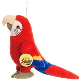 Euro Souvenirs Kuscheltier Papagei ca. 20 x12x11 cm Plüsch Stofftier Vogel -Parrot (1-St) bunt|rot