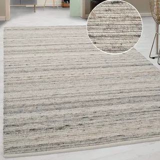 Teppich ANDAS "Kreta, mit Wolle, handgewebt, Naturfaser" Teppiche Gr. B/L: 300 cm x 400 cm, 14 mm, 1 St., grau Schurwollteppiche