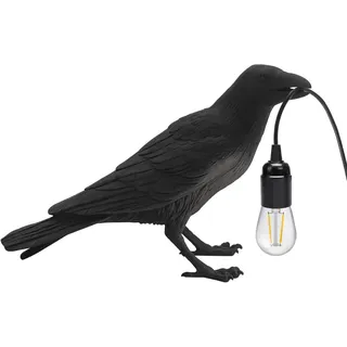 LEDSone Black Crow Tischlampe, LED, E27, Kunstharz, Rabe, Art-Deco-Nachttischdekor, 3-poliger Stecker, Schreibtischlampe für Schlafzimmer, Büro, Wohnheim (1 Stück) [Energieklasse A]