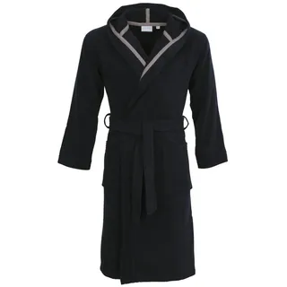 Carl Ross Unisex-Bademantel 41310, Midilänge, Walkfrottier, Kapuze, Gürtel, Midilänge blau S