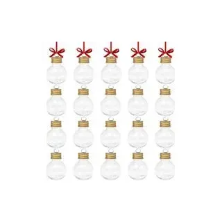 20 Befüllbare Weihnachtskugeln, Offene Plastikkugeln Zum Befüllen, Dünne, Durchsichtige Weihnachtsflaschen Für Weihnachten, Hochzeiten, Geburtstage Und Partys – Crezuo