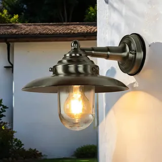 Außenlampe IP64 Messing Glas rostfrei Maritimer Stil Wandleuchte Haus Hof KAVALA