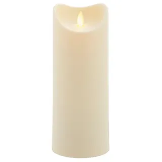 IC HomeDeco LED Dekolicht LED-Kerze für aussen, Weihnachtsdeko, Timerfunktion, Warmweiß, mit beweglicher Flamme, Ø ca. 8,9 cm, LED-Outdoor Kerze beige Ø 8,9 cm x 22,8 cm