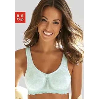 Entlastungs-BH NUANCE, Damen, Gr. 90, Cup B, grün (mint, weiß), Spitze, Obermaterial: 85% Baumwolle, 10% Polyamid, 5% Elasthan, BHs Entlastungs-BH, ohne Bügel aus Baumwolle – auch ideal für große Größen, bequemer BH, Topseller