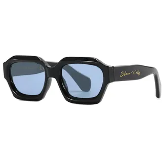 SHEEN KELLY Retro Sonnenbrille Orange Dick Sechseckig für Herren Damen Trendig übergroß Quadratisch Klobig Schwarz 90er Jahre Brille - Einheitsgröße