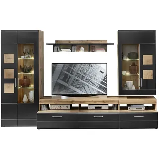 Innostyle Wohnwand Sonate Lack Schwarz