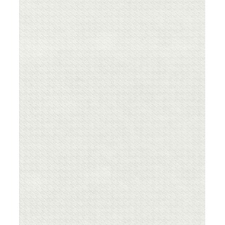 Rasch Tapete 102123 - Weiße Vliestapete mit Hahnentritt-Muster; Pepita; zum Überstreichen - 10,05m x 0,53x